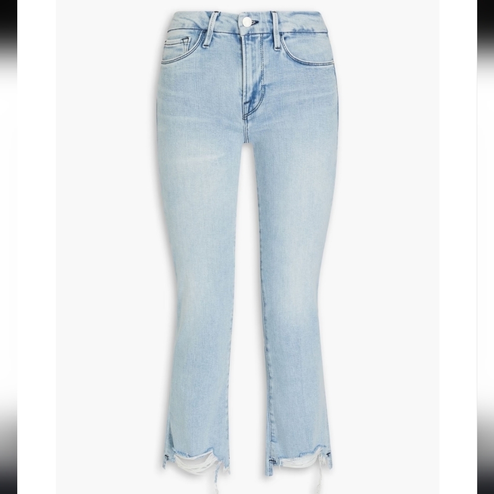 FRAME Le Crop Mini Boot Cropped Mid-Rise Bootcut Yorba Chew Hem Jeans Size 29